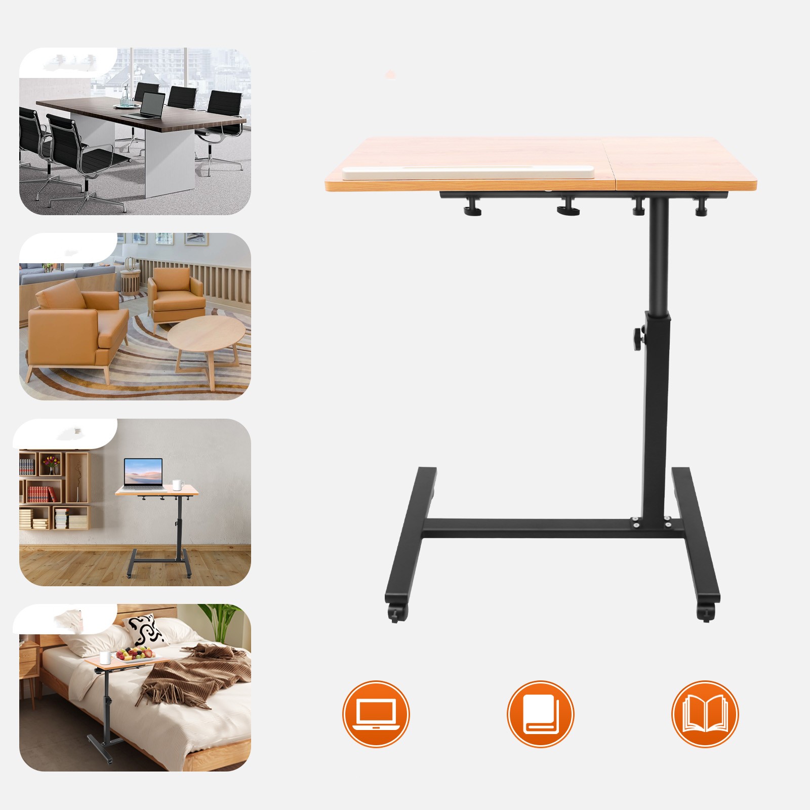 Desk Setup Pc - Mobile Laptop Table Adjustable 360° Rotation