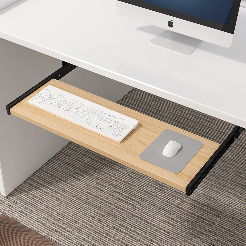 Desk Setup With Keyboard Tray - Wood Keyboard Tray Under Desk with