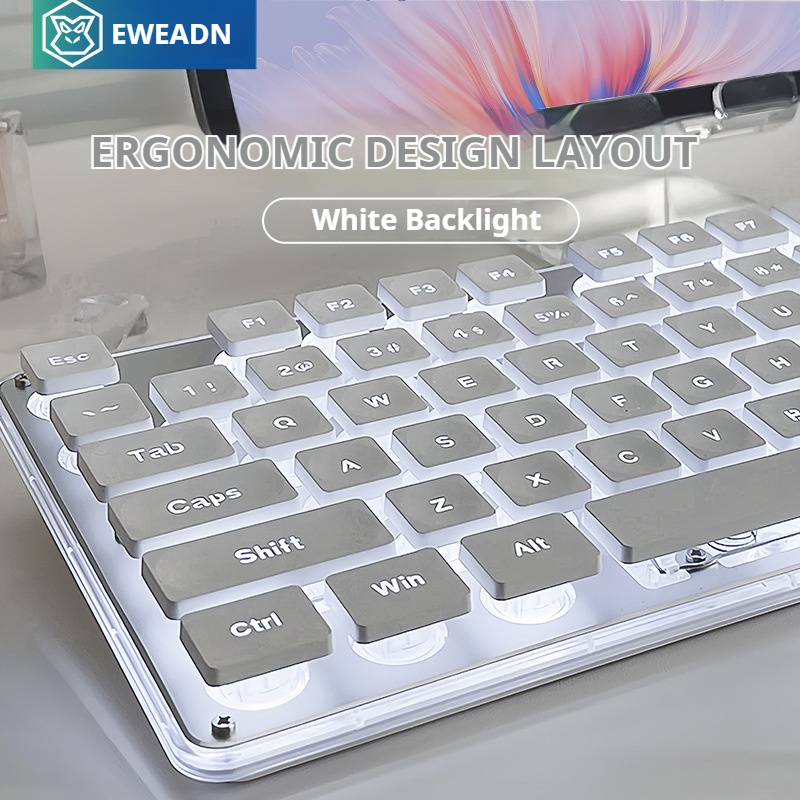 Desk Setup Keyboard - EWEADN V3 wireless Silent Office keyboard