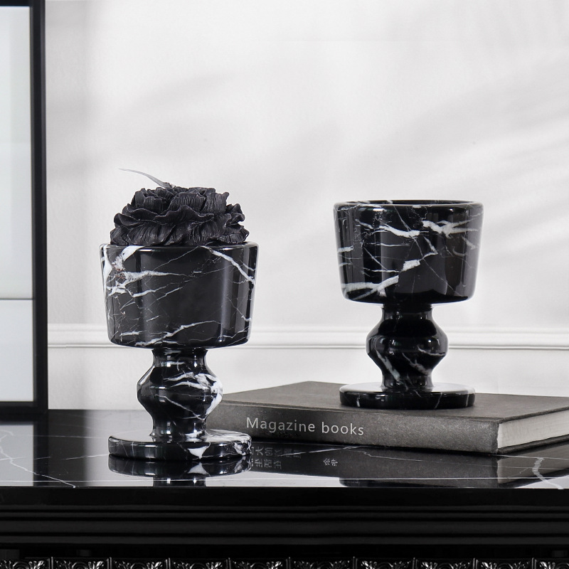 Desk Setup Essentials - Home Decoration, Marble Candle Holder, Aromatherapy