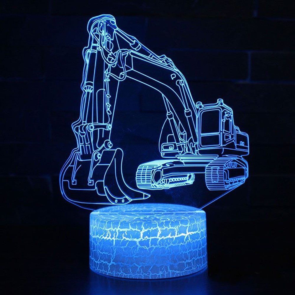 Desk Setup Kids - Construction Theme Excavator Desk Setup Lighting