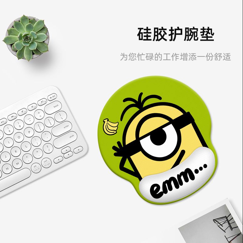 Desk Setup Cute - Minions cartoon cute wristband mouse pad