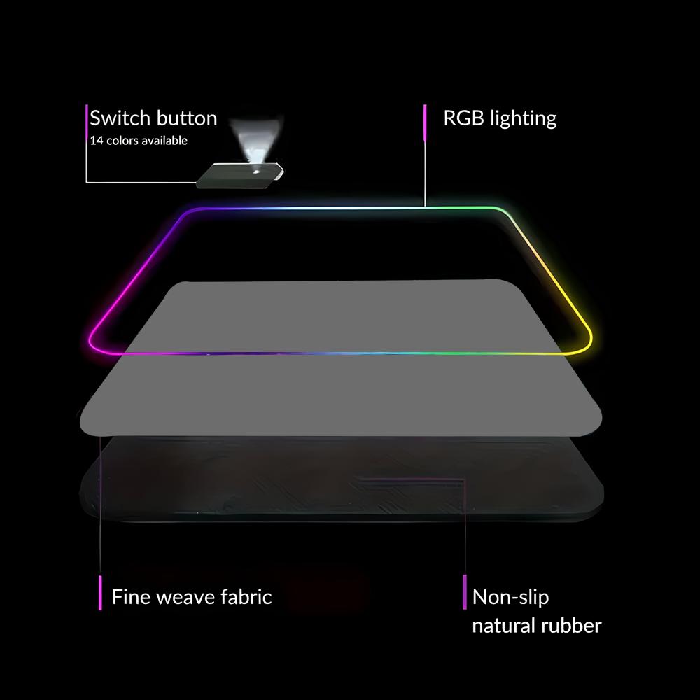 Desk Setup With Keyboard Tray - RGB HD Solid Color Gaming Mouse
