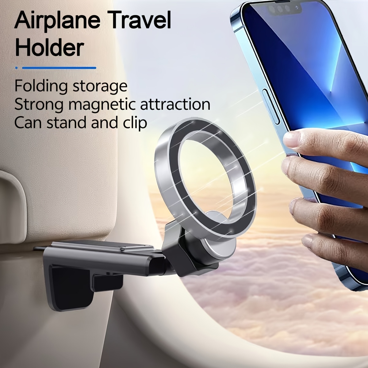 Desk Setup Essentials - Magnetic Cell Phone Holder Airplane Travel
