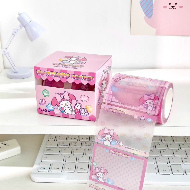 Sticky Memo Holder - Kuromi Pull-Out Sticky Notes Set Transparent