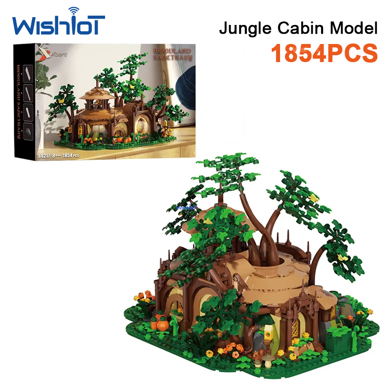 Desk Setup Kids - 1854pcs Light-up Forest Castle Building Model