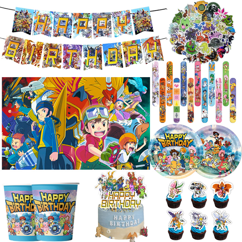Desk Setup Girl - Digimon Themed Birthday Party Supplies Paper