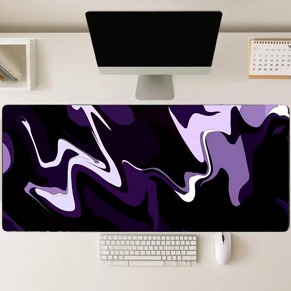 Desk Setup Gadgets - Playmat Purple Black Fluid Mouse Pad