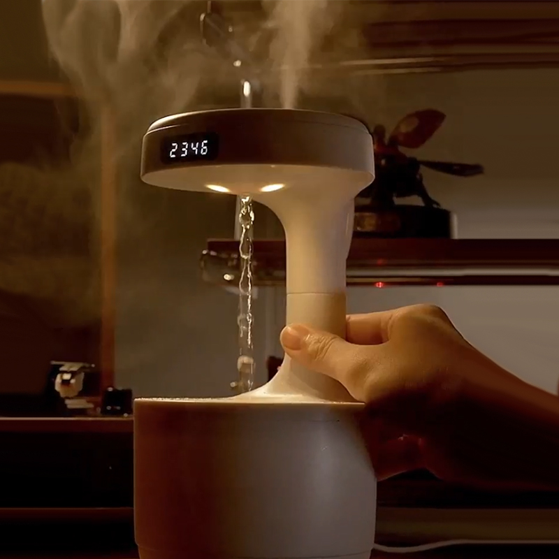 Desk Setup Essentials - Water Droplet Air Humidifier 800ml Anti-gravity