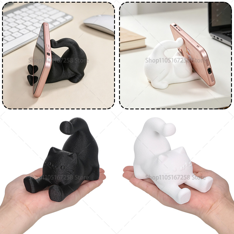 Desk Setup Cute - 3D Printed Cute Cat Phone Holder