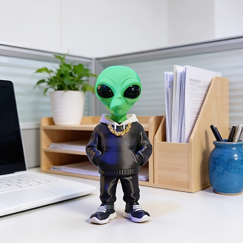 Desk Setup Green - 1 Piece Green Alien Figure with