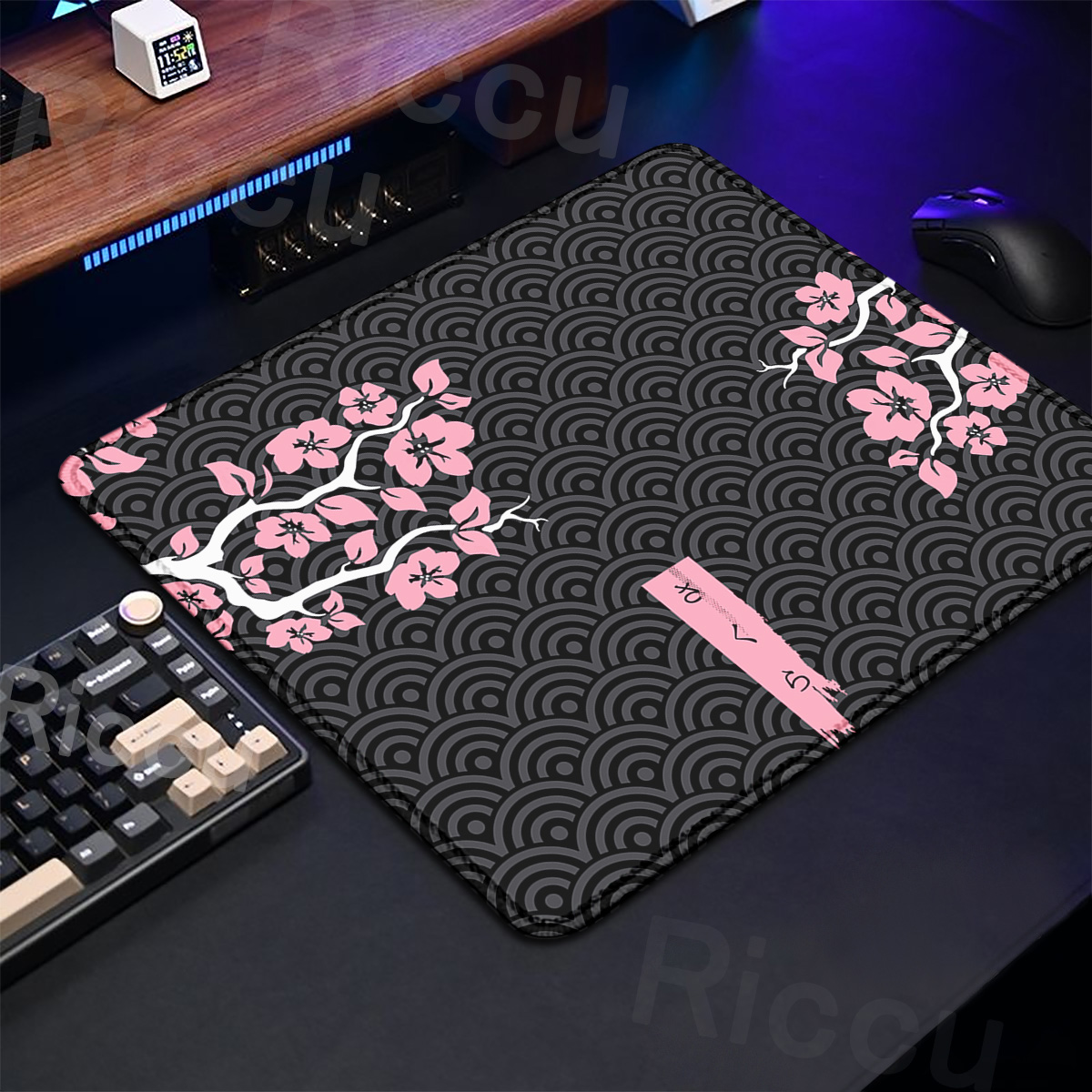 Purple Sakura Table Pad Gaming - Korean Desk Setup recension och pris