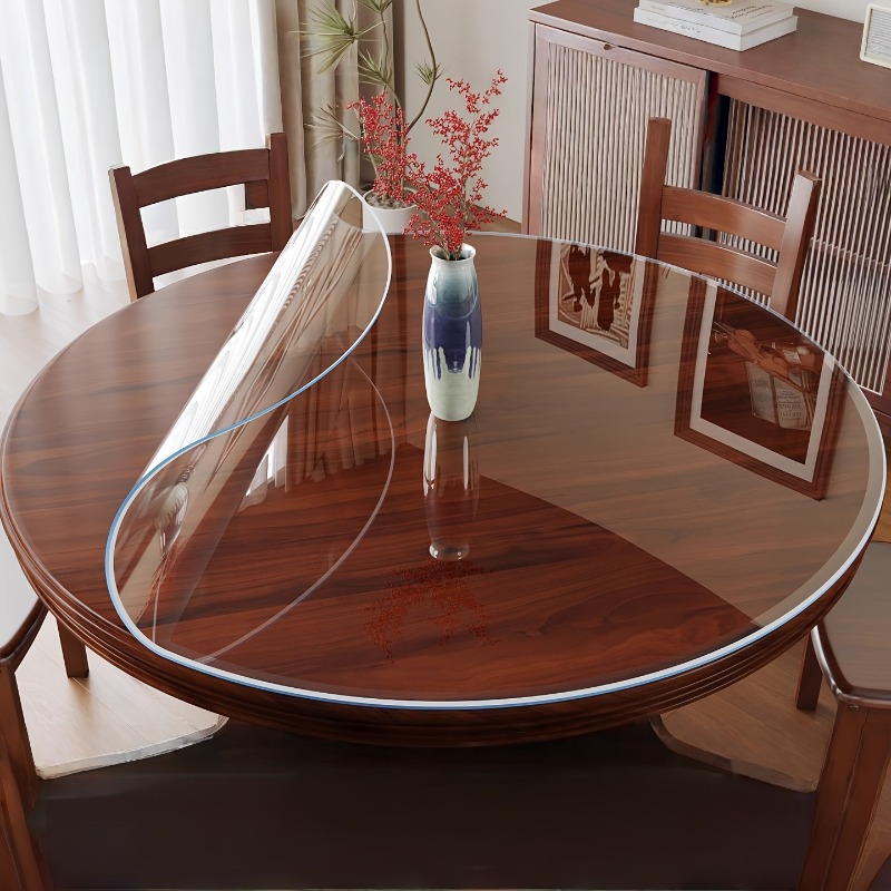 Round Clear PVC Table Cloth Pr - Desk Setup Wallpaper recension och pris