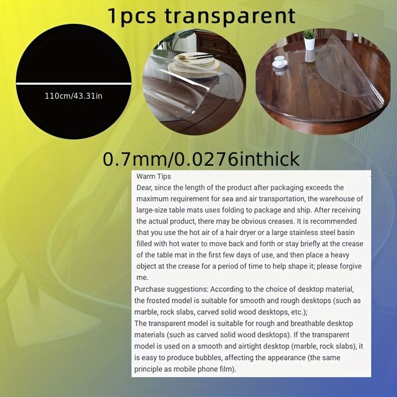 Round Clear PVC Table Cloth Pr - Desk Setup Wallpaper recension och pris