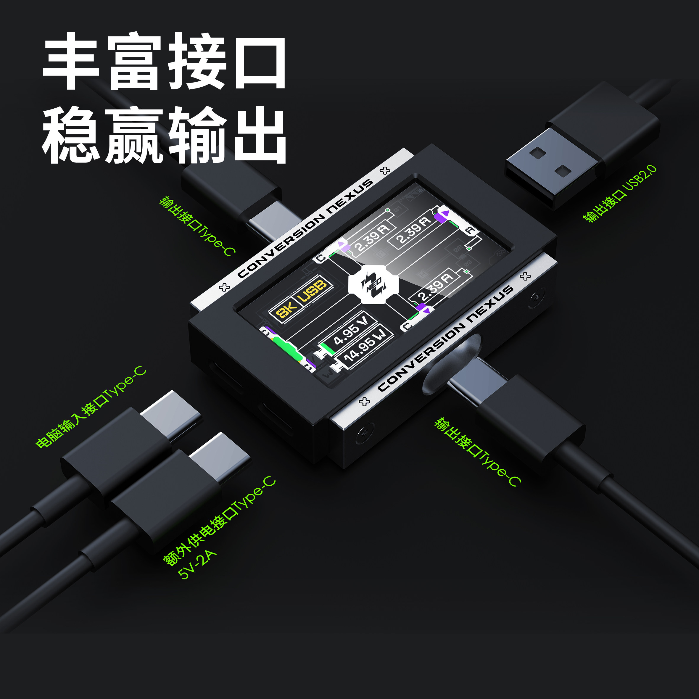 2-in-3-out Gaming USB Hub Inde - Desk Setup Usb Hub recension och pris