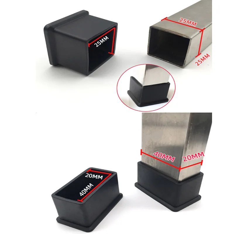 Black Chair Leg Caps Square Re - Desk Setup Tips recension och pris