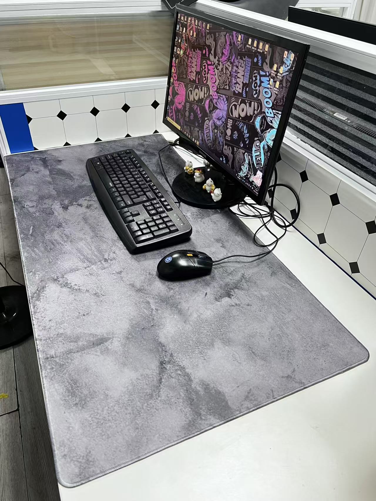 Grey Marble Big Mousepepad Mou - Desk Setup Grey recension och pris