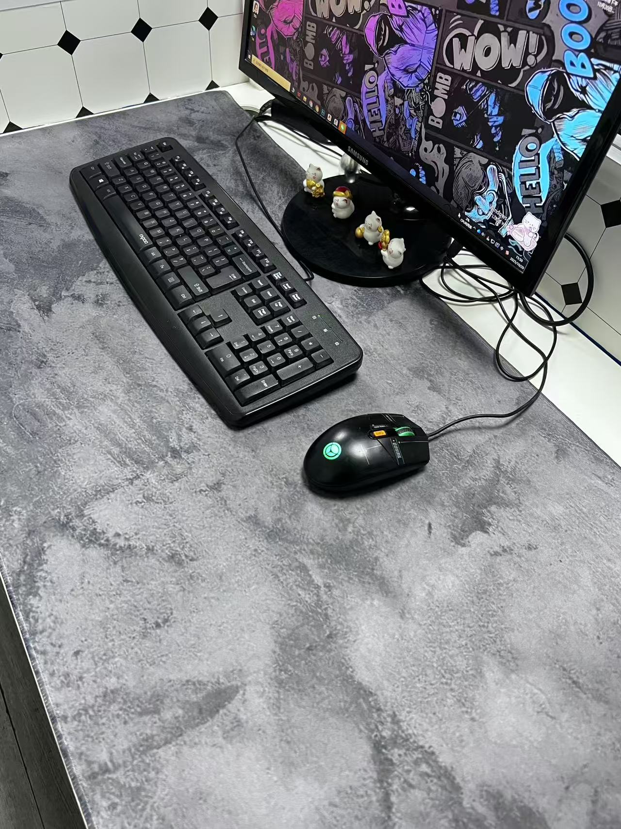 Grey Marble Big Mousepepad Mou - Desk Setup Grey recension och pris