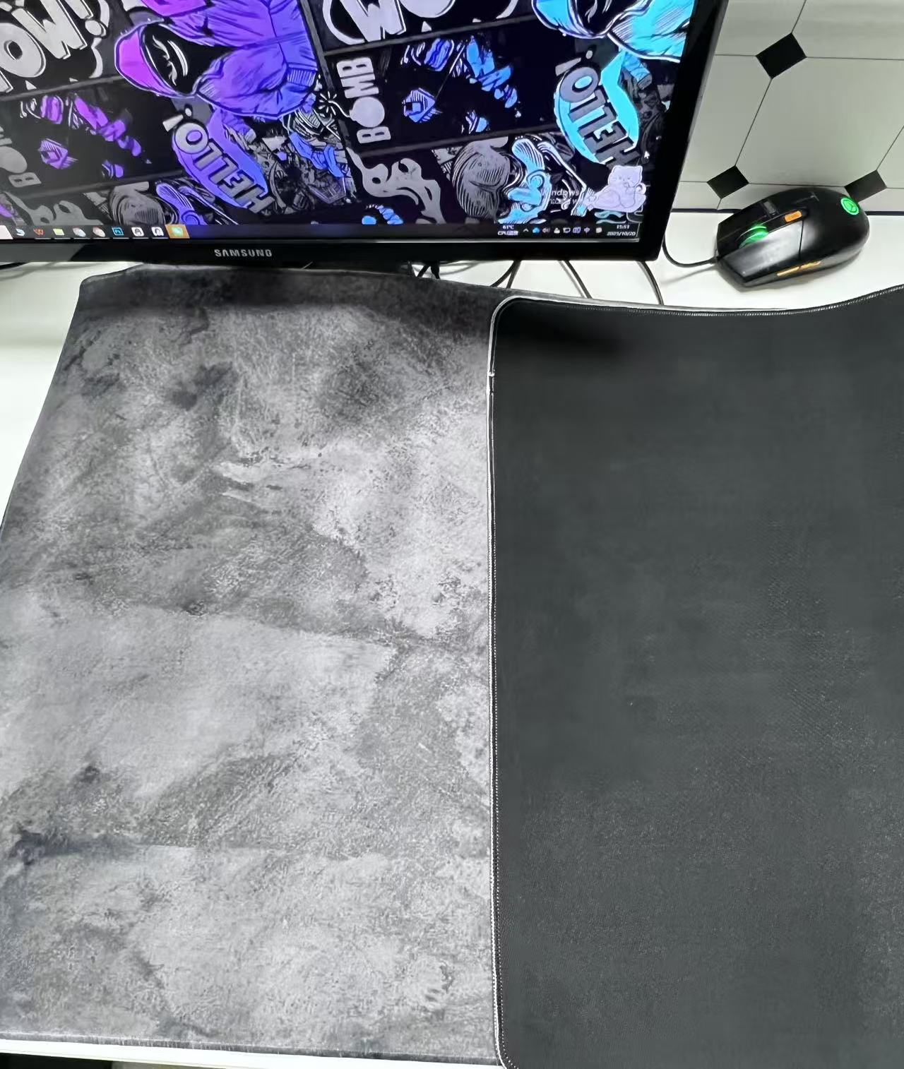 Grey Marble Big Mousepepad Mou - Desk Setup Grey recension och pris