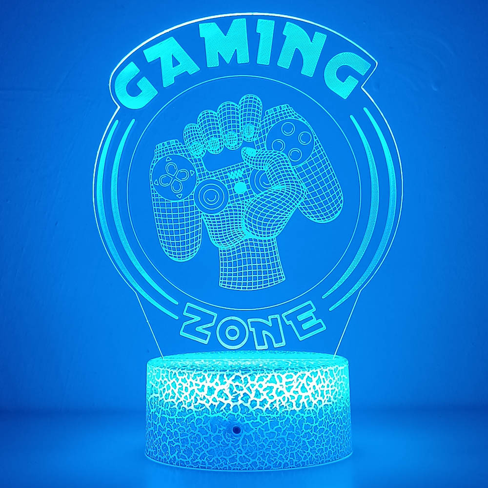 3D Night Light Lamp Gaming Roo - Desk Setup Kids recension och pris