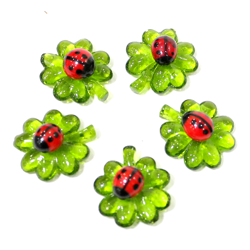 5pcs Green Mini Glass Four-Lea - Desk Setup Green recension och pris