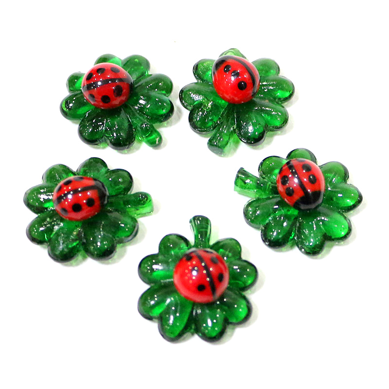 5pcs Green Mini Glass Four-Lea - Desk Setup Green recension och pris