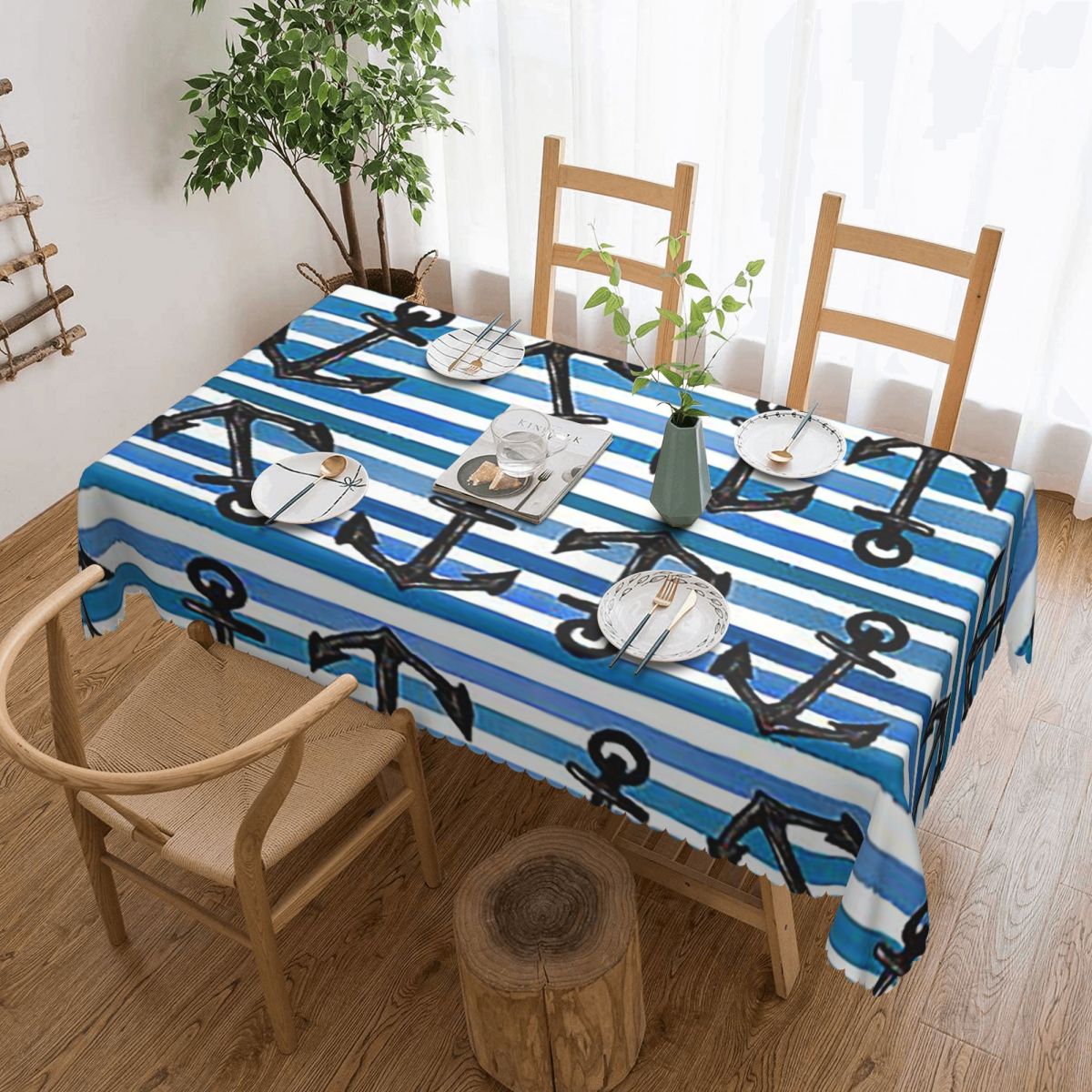 Nautical Blue Anchors Rectangu - Desk Setup Wallpaper recension och pris
