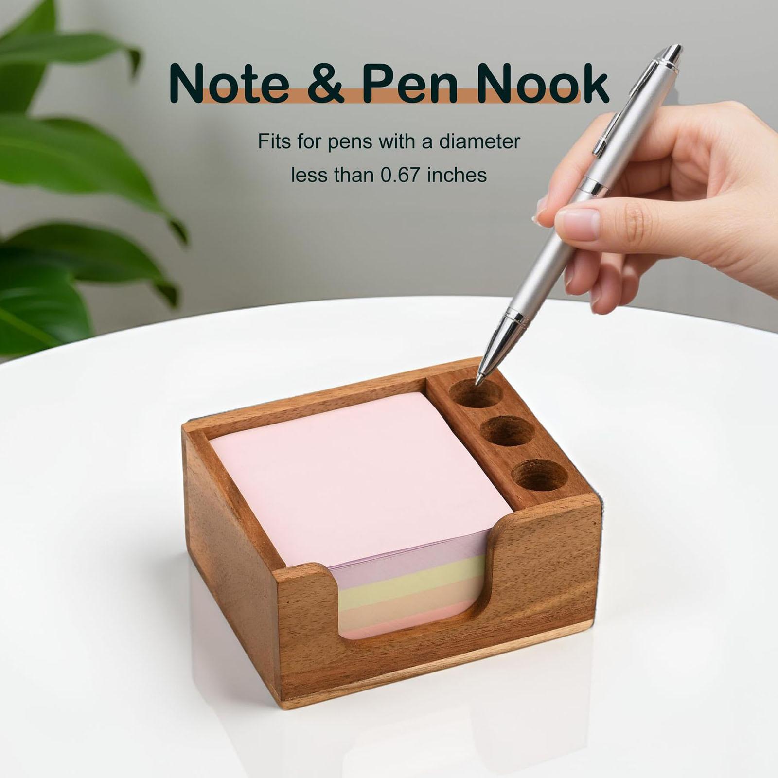 Acacia Wood Sticky Note Holder - Sticky Memo Holder recension och pris