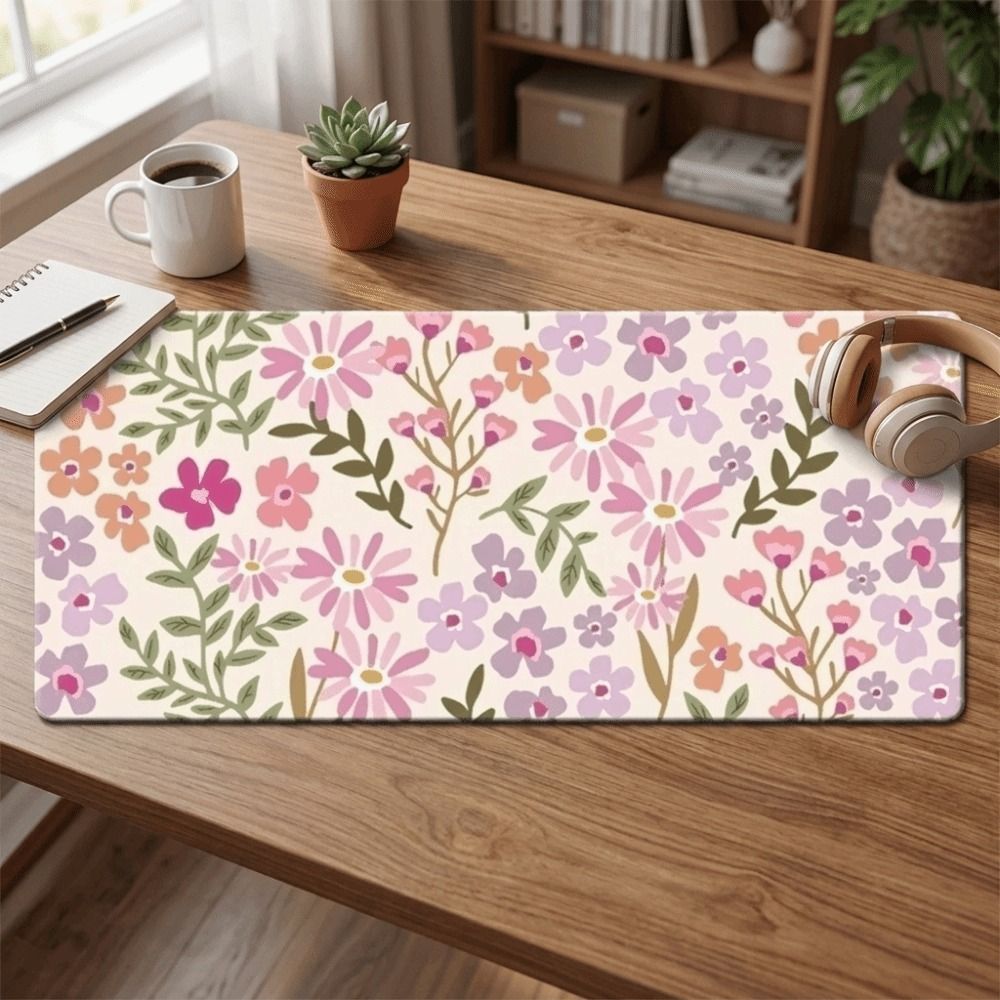 Stain-resistant Large Floral D - Rubber Mat Desk recension och pris