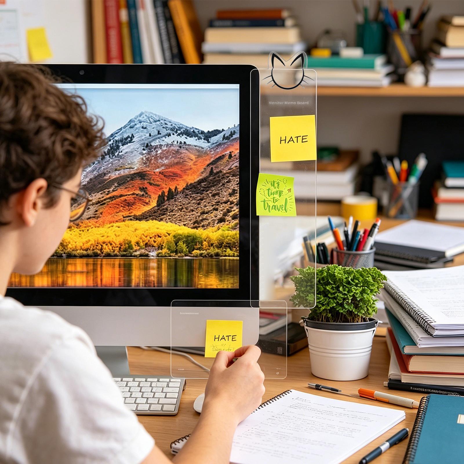 Monitor Side Memo Board Acryli - Sticky Memo Holder recension och pris
