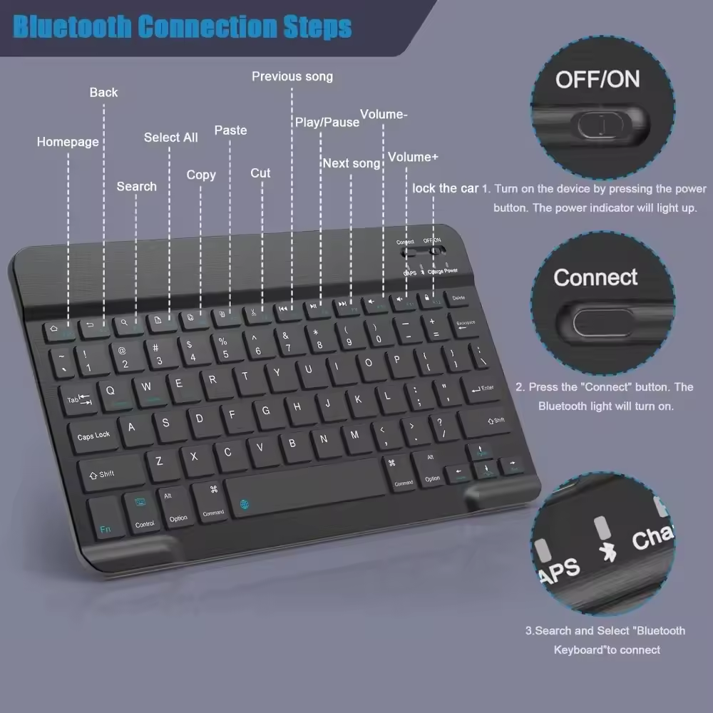 Bluetooth Wireless Keyboard Mo - Desk Setup Keyboard recension och pris