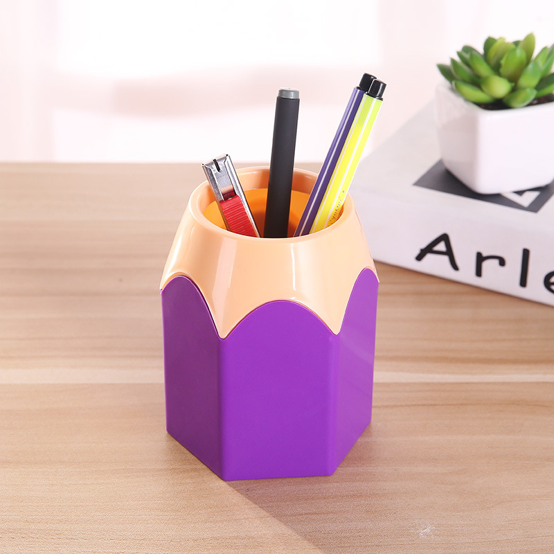 Cute Pencil Head Shape Pen Hol - Korean Desk Setup recension och pris
