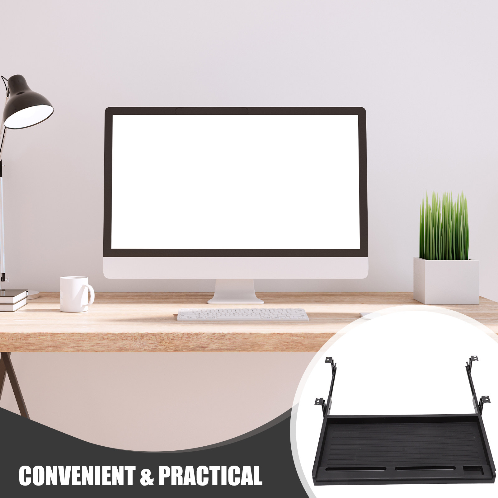 1Set Keyboard Tray Under Desk  - Desk Setup With Keyboard Tray recension och pris