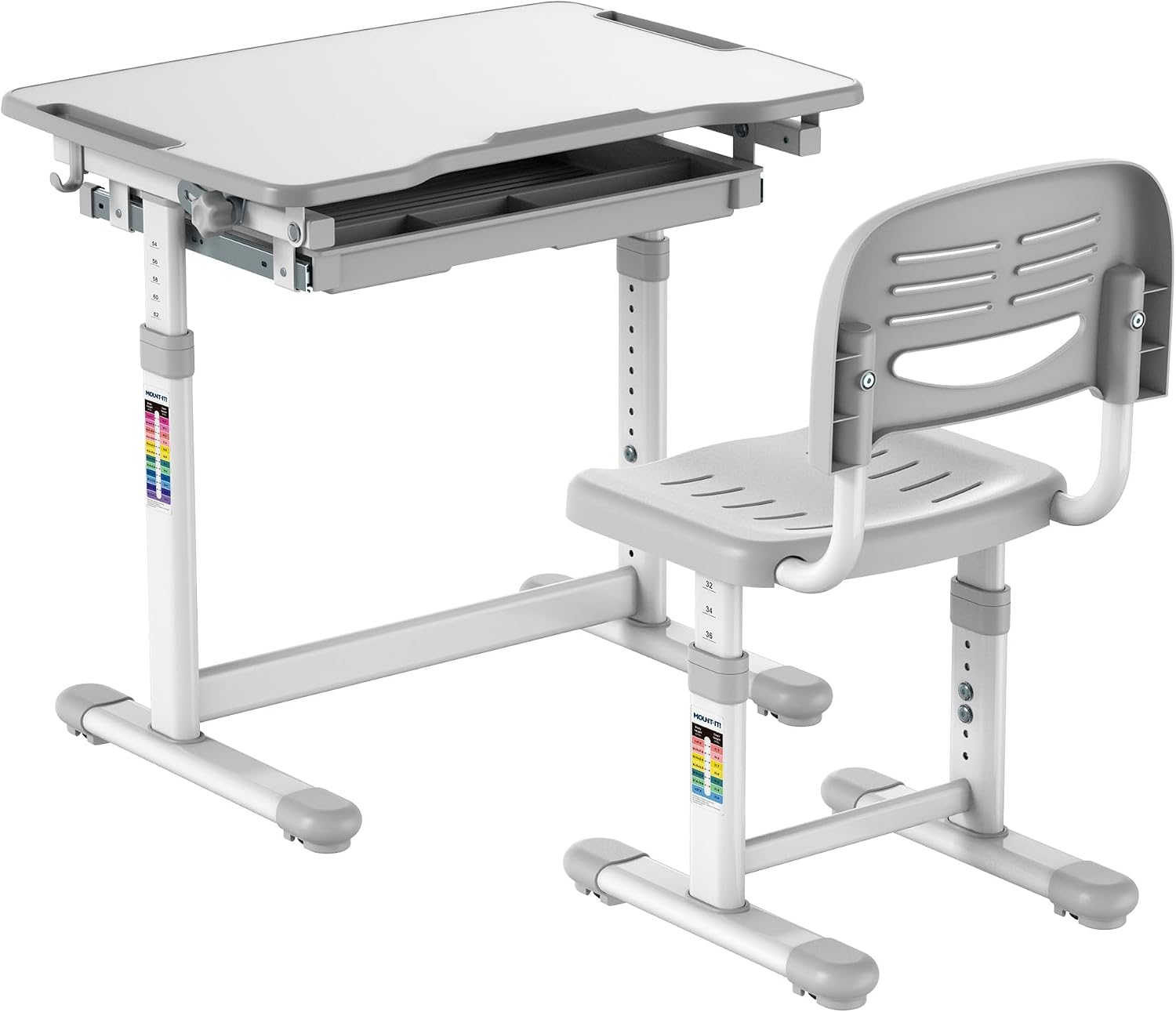 Kids Desk and Chair Set Height - Desk Setup Grey recension och pris