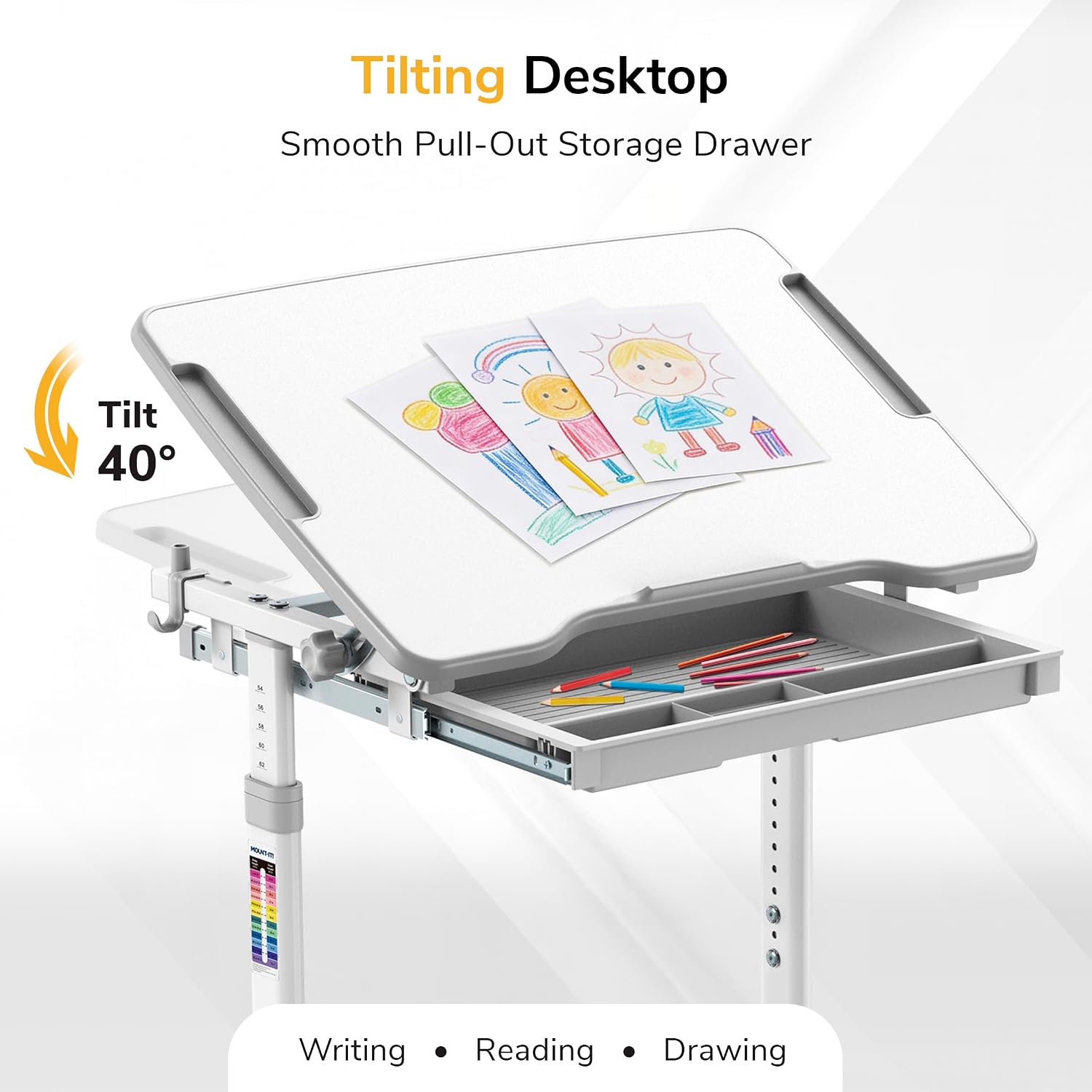 Kids Desk and Chair Set Height - Desk Setup Grey recension och pris