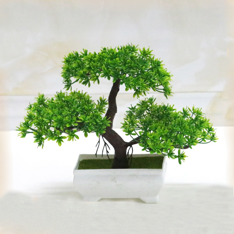 Artificial Bonsai Plastic Bion - Desk Setup Green recension och pris