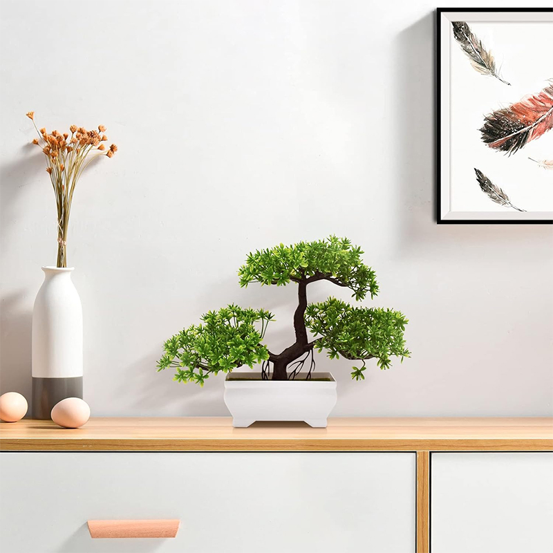 Artificial Bonsai Plastic Bion - Desk Setup Green recension och pris