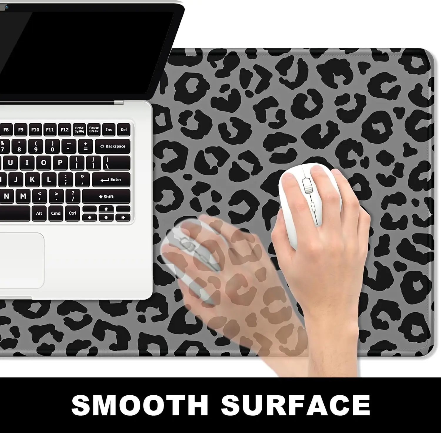 Stylish Grey Black Leopard Pri - Desk Setup Grey recension och pris