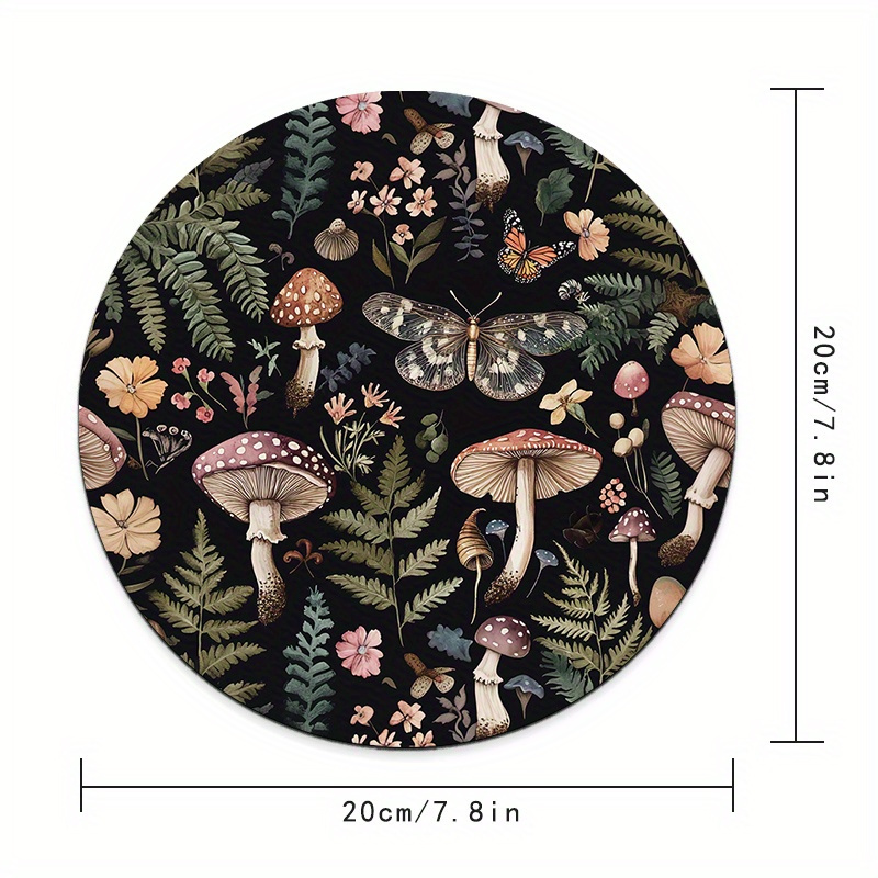 Round Forest Plant Mouse Pad R - Desk Setup Keyboard recension och pris